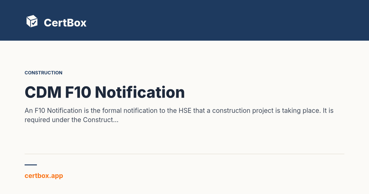 F10 Notification Example.pdf CDM F10 Notification — Create on Site | CertBox
